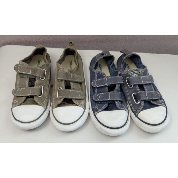 Converse All Star Infant Lot of 2 Sneakers Boys Size 10 Navy/Brown - Picture 1 of 13